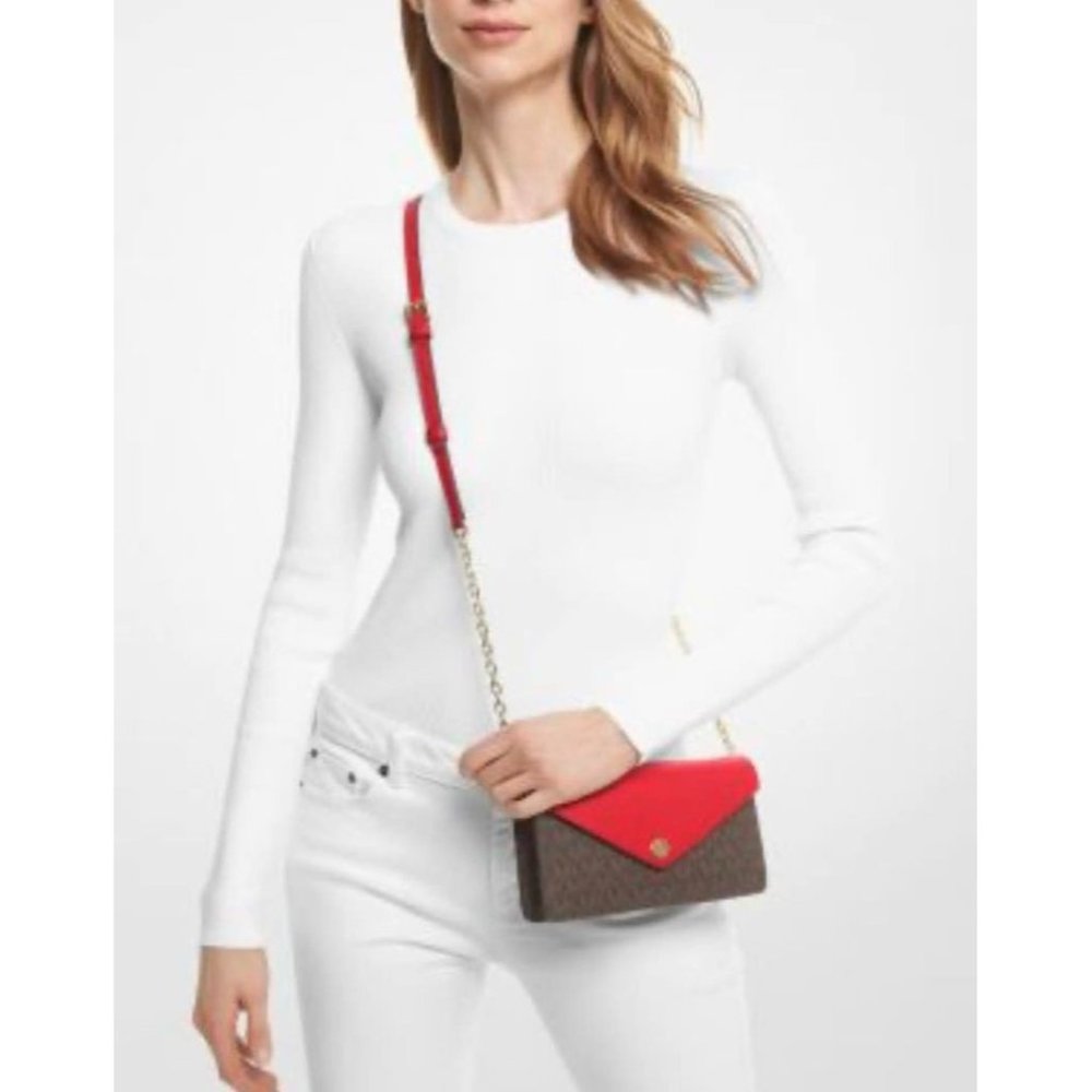 Michael Kors Small Logo Envelope Crossbody Bag Purse
